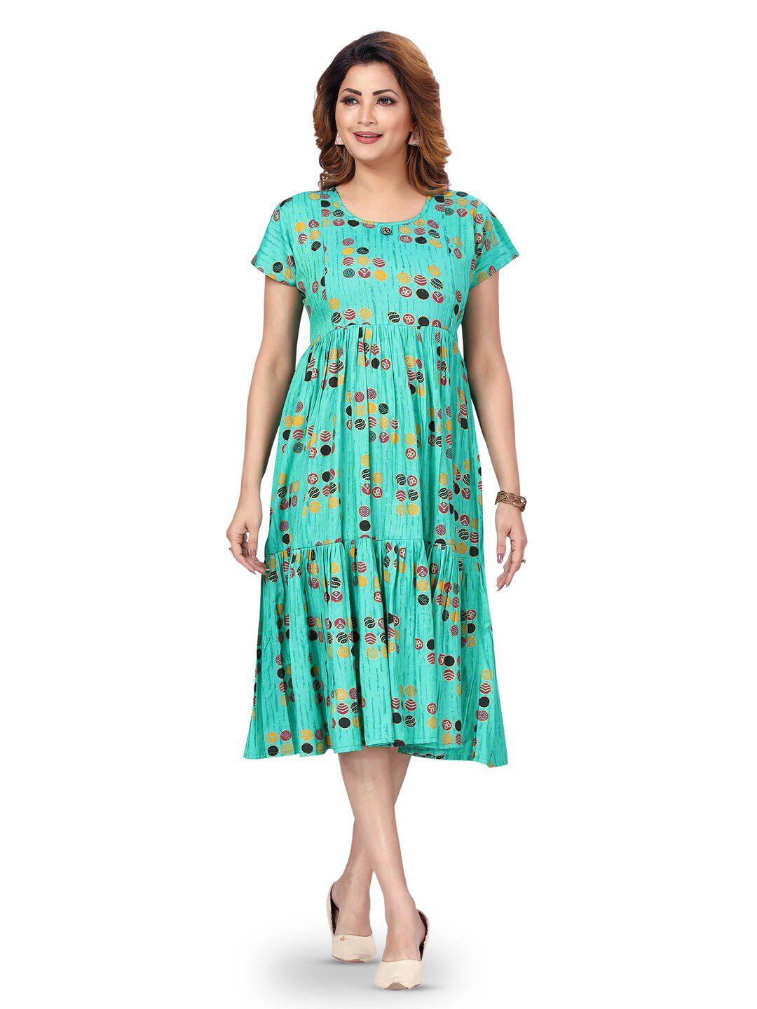 cee-18 women printed pure cotton maternity ethnic dresses