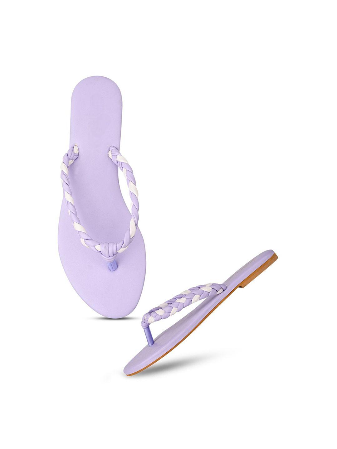 dressberry lavender and white braided t-strap flats