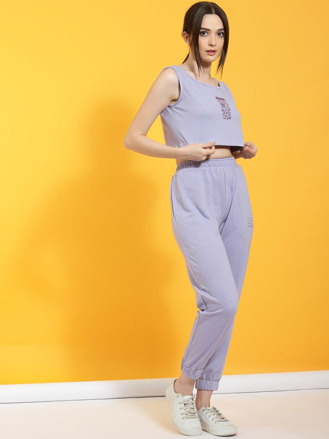 rigo pure cotton terry crop top & jogger co-ords