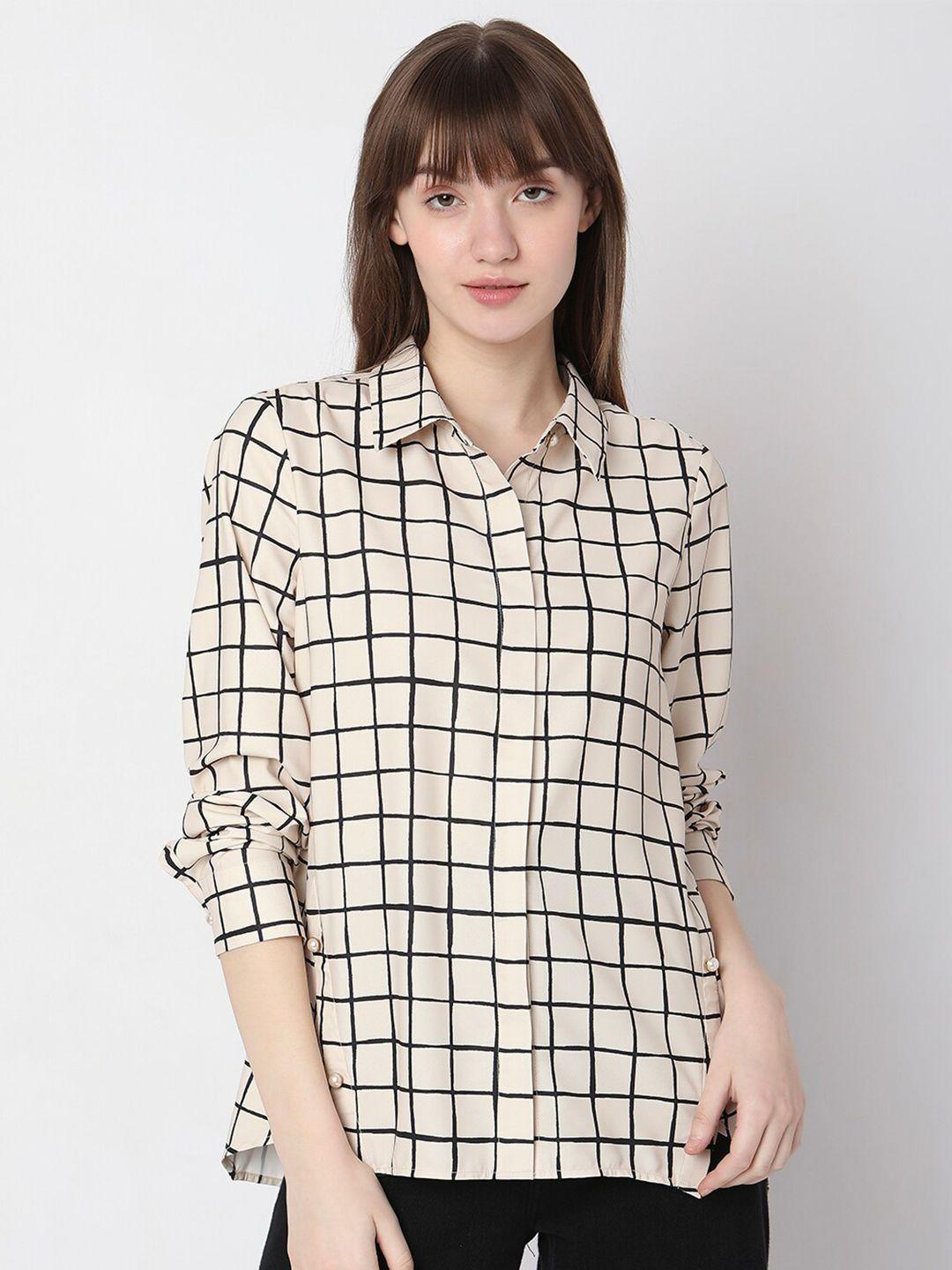 vero moda windowpane checks casual shirt