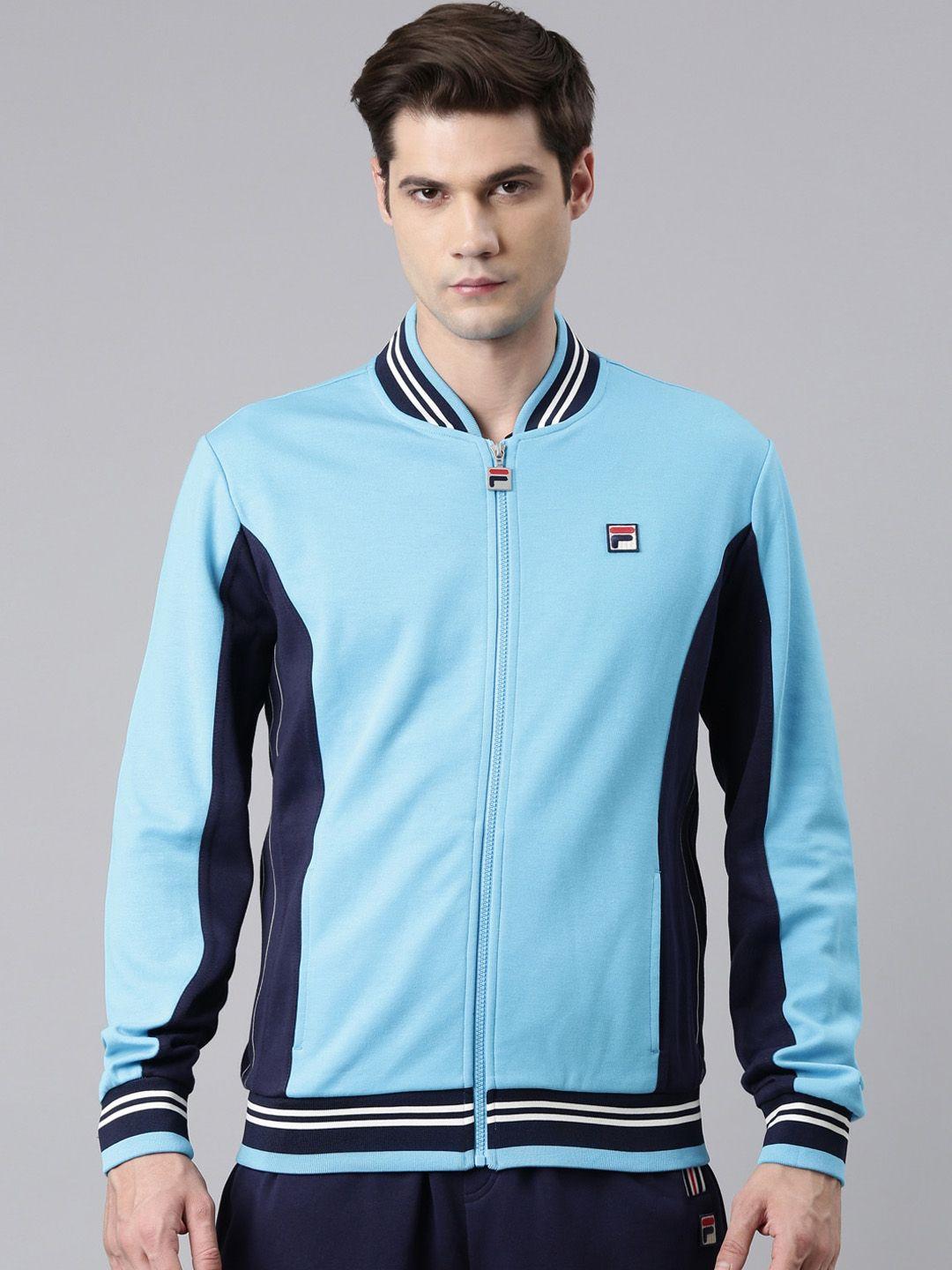 fila henley collar cotton bomber jacket