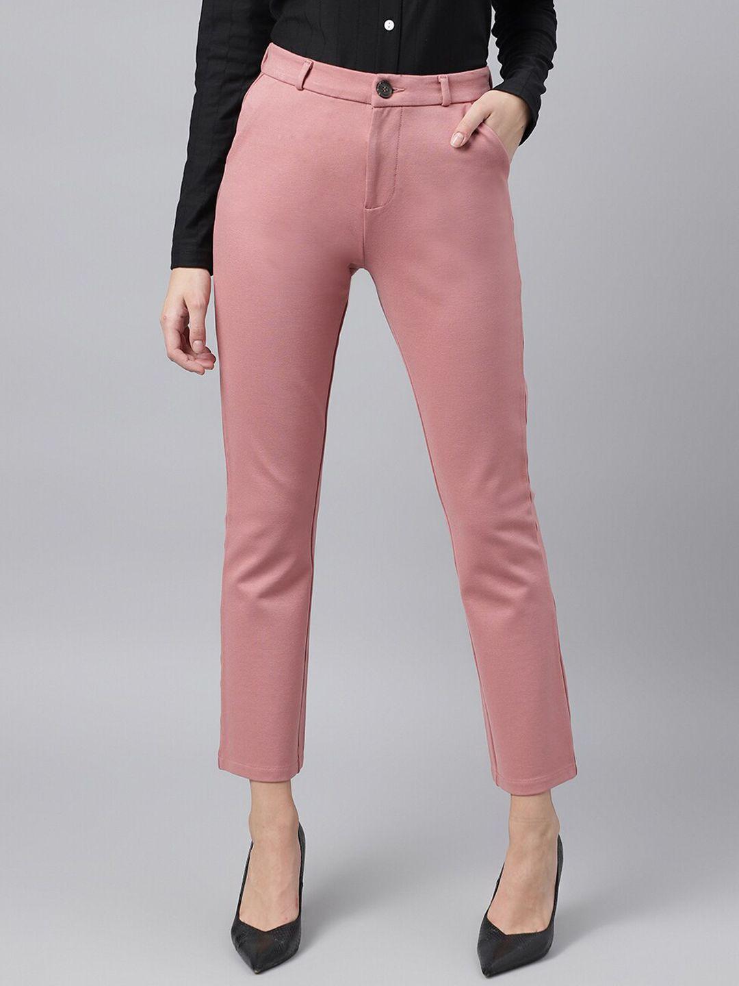 xpose women comfort straight fit high-rise trousers