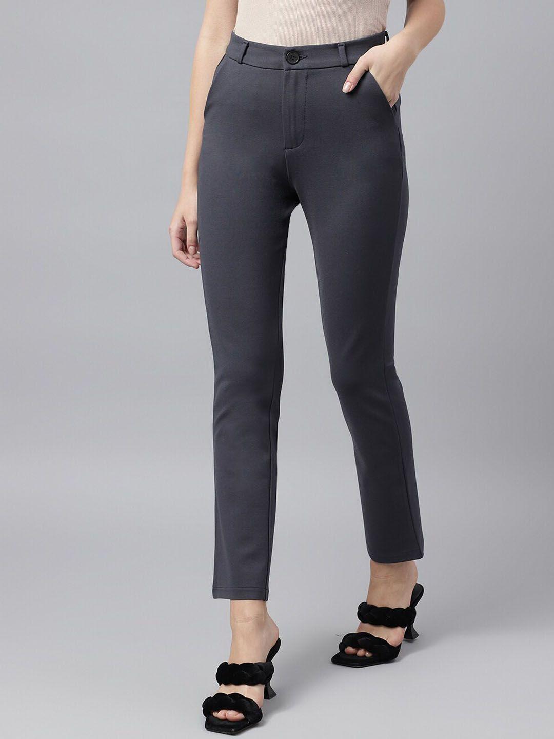 xpose women comfort straight fit high-rise trousers