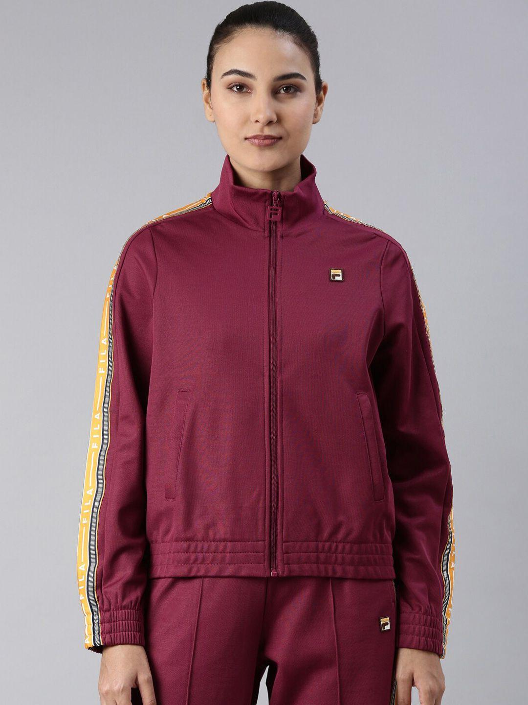 fila mock collar long sleeves outdoor cotton sporty jacket