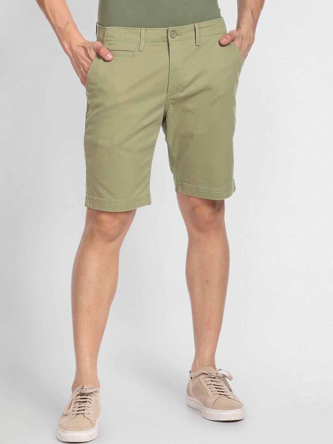 flying machine men mid-rise slim fit shorts