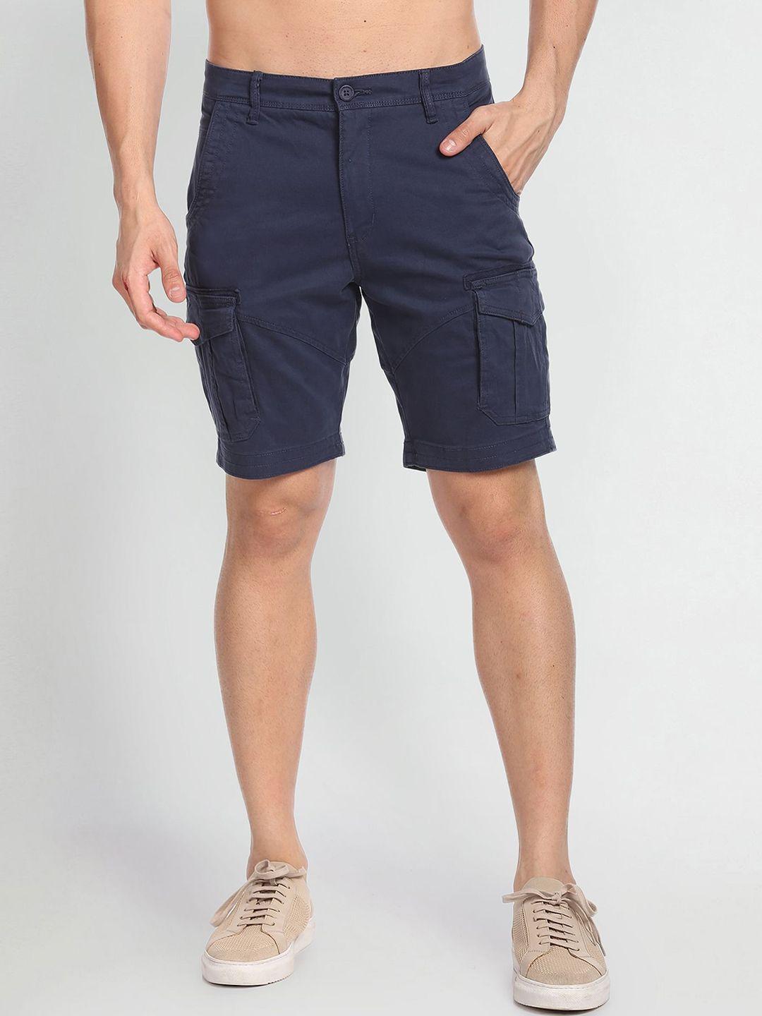 flying machine men mi-rise slim fit cargo shorts