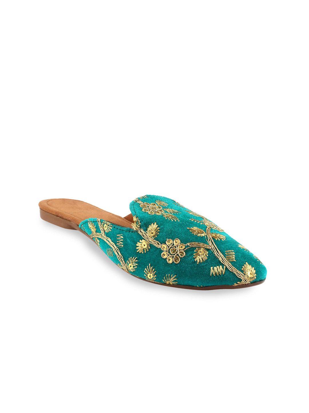 apratim women embroidered ethnic mules