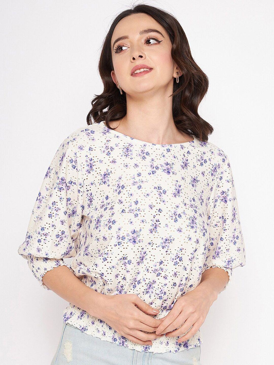 madame floral printed cotton top