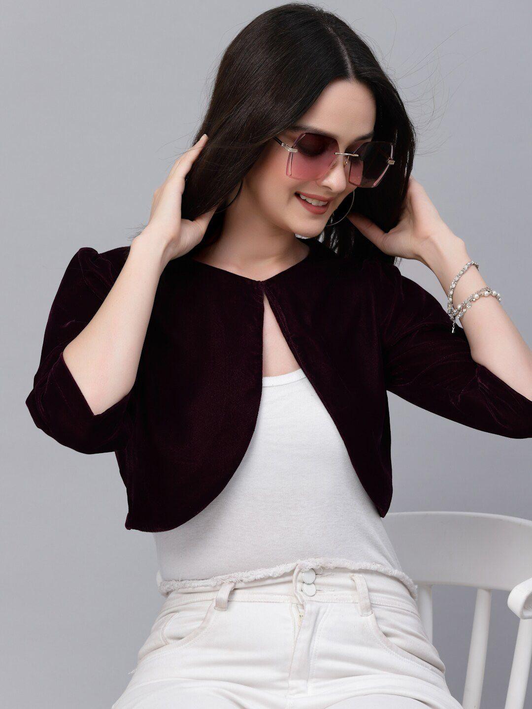 style quotient women open front crop shrug