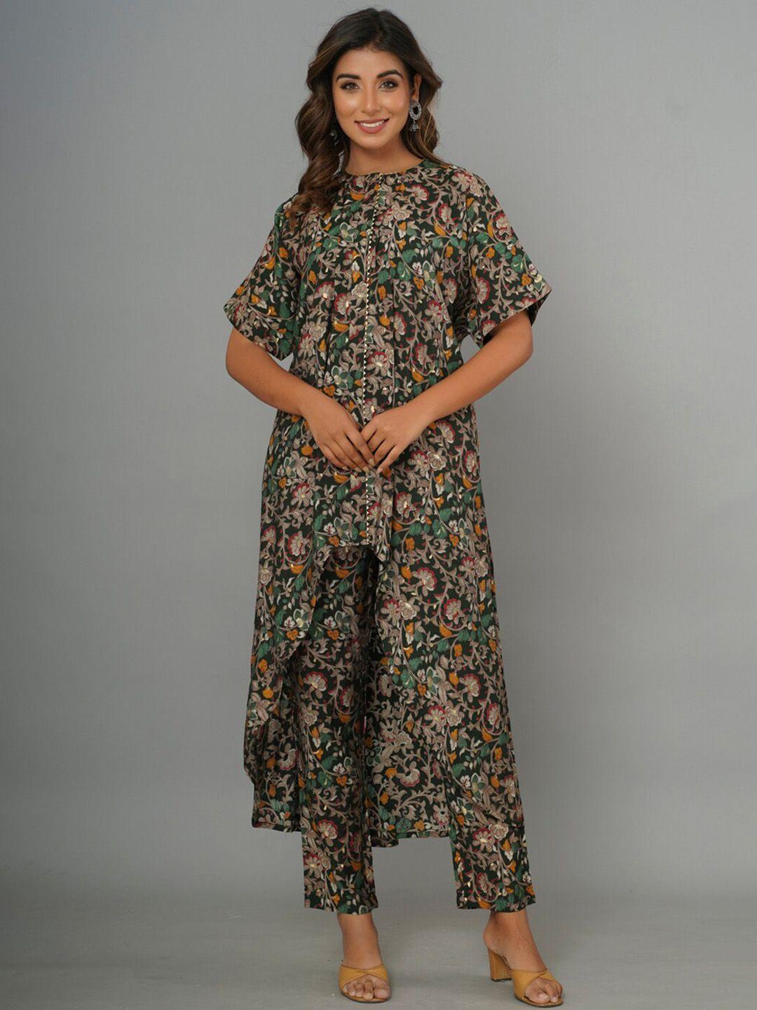 crafted for you floral printed tunic & trousers