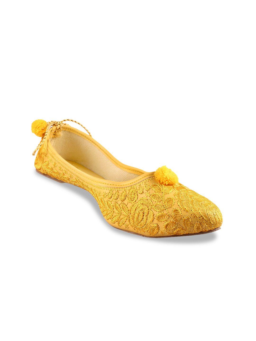 apratim embroidered round toe ballerinas