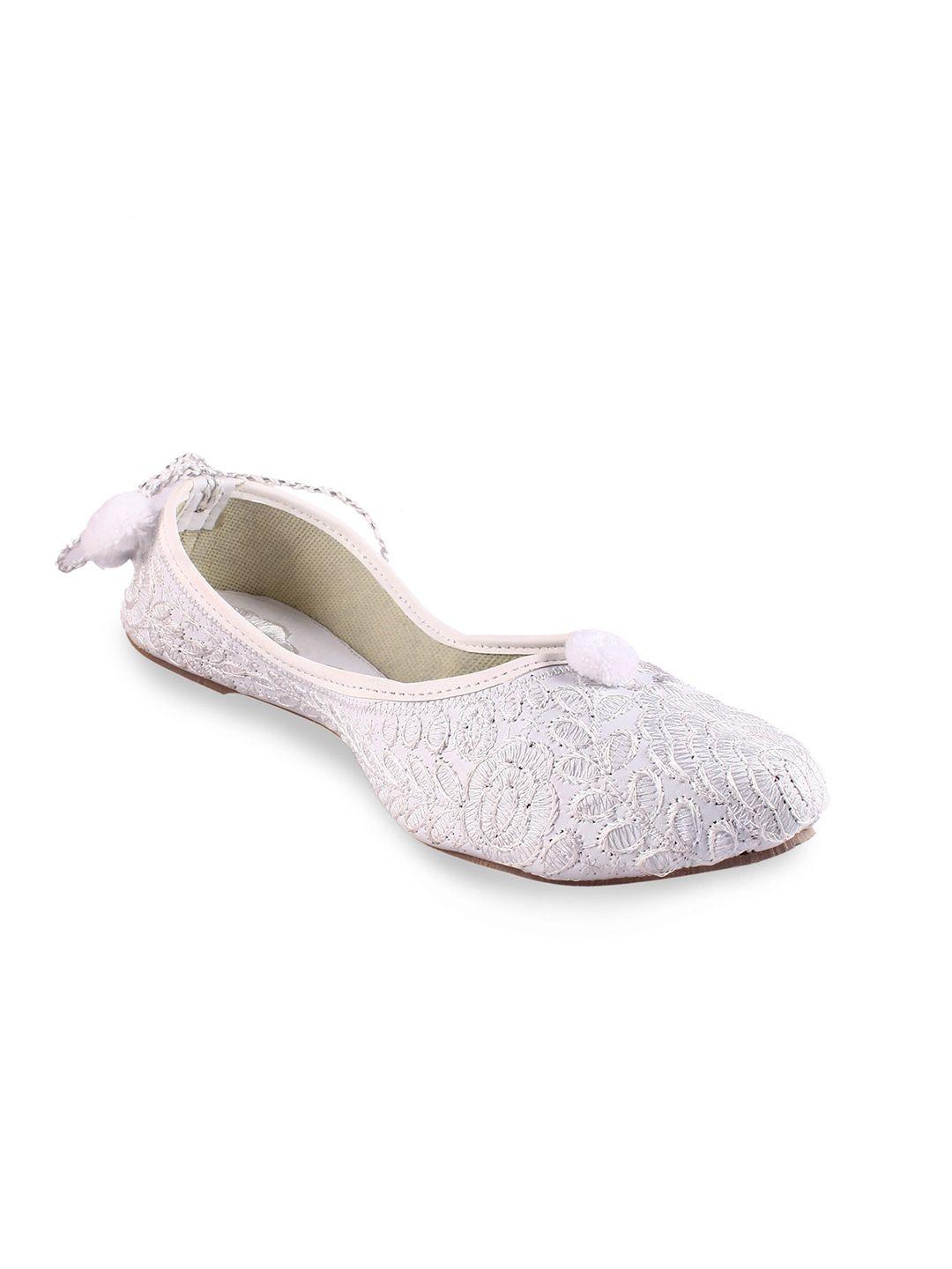 apratim embroidered round toe ballerinas