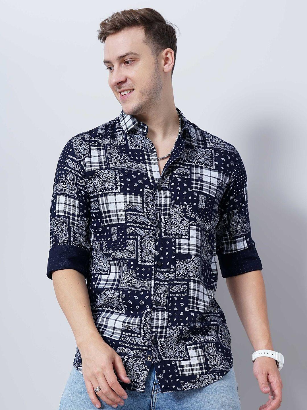 soratia ethnic motif printed cotton regular fit shirt