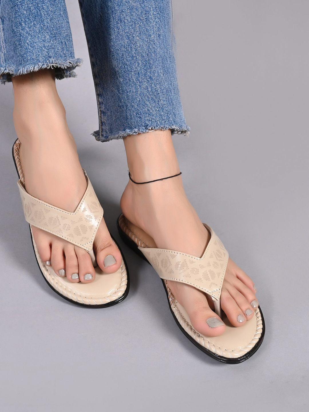 myra women printed open toe flats