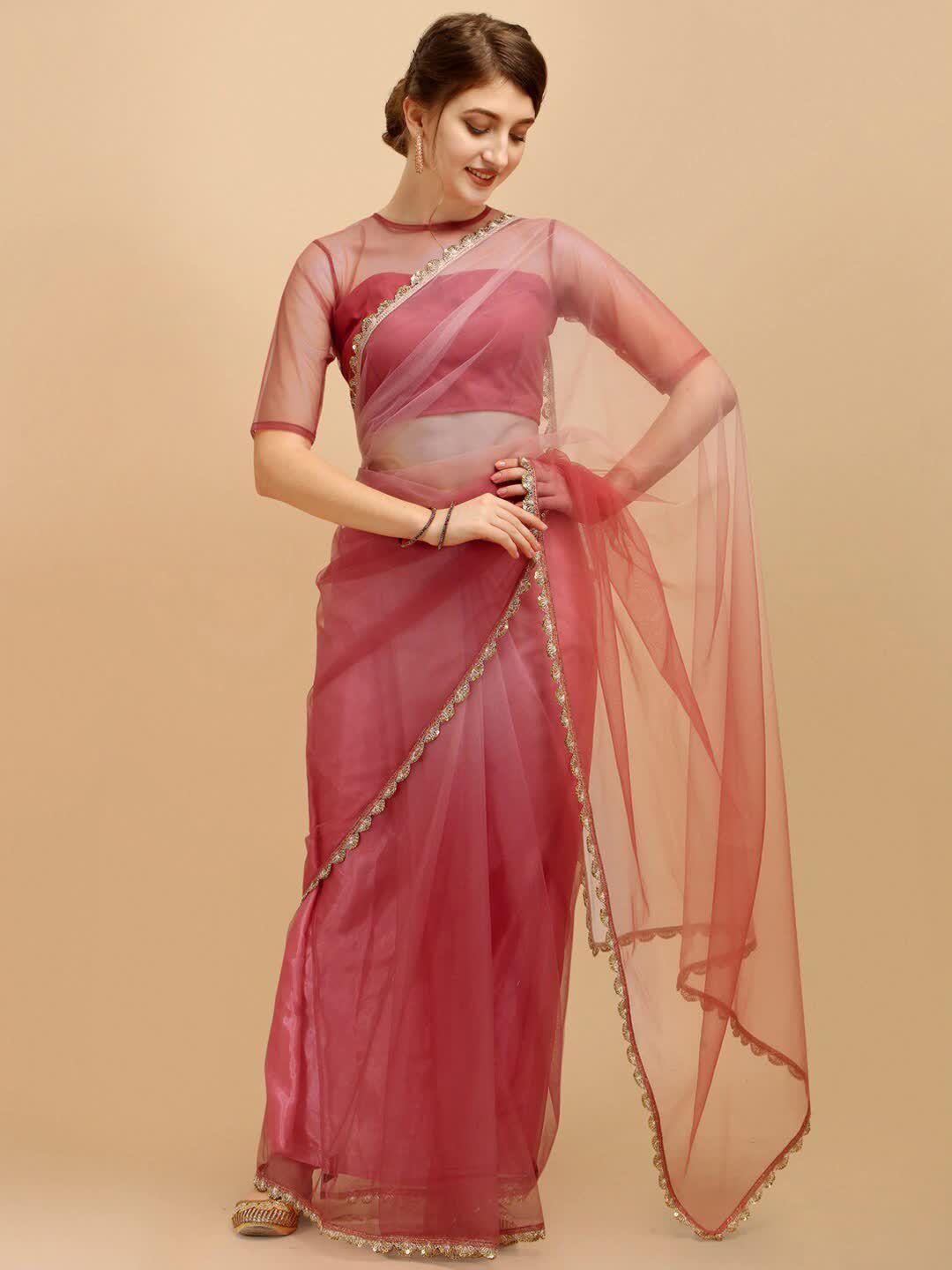 sangria embroidered border saree