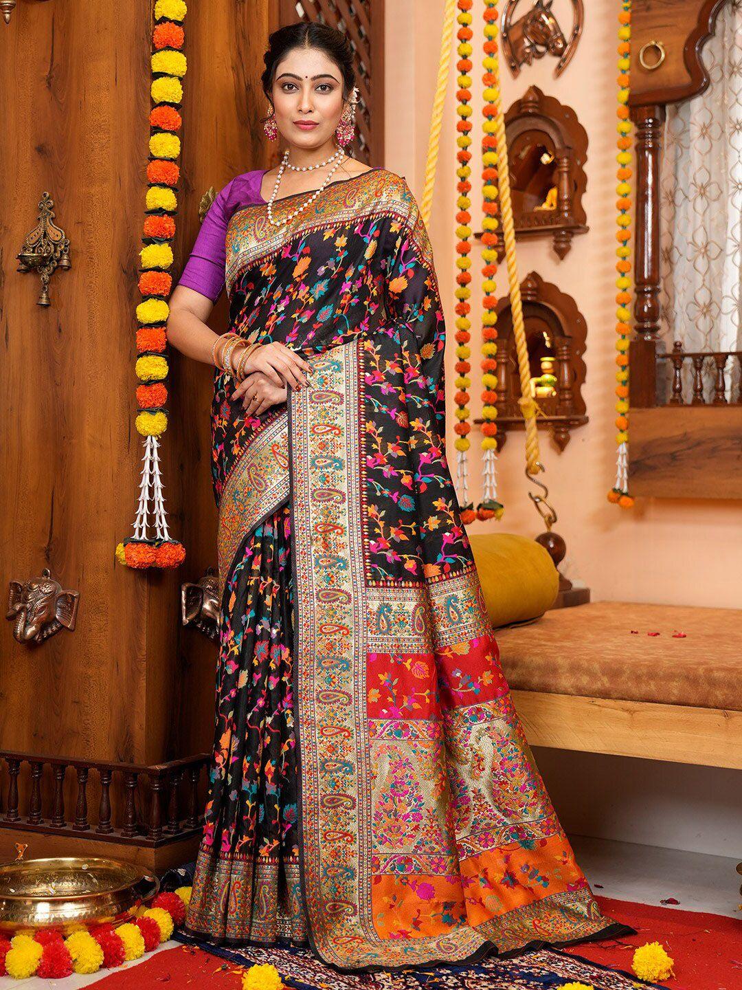 karagiri floral printed pashmina saree