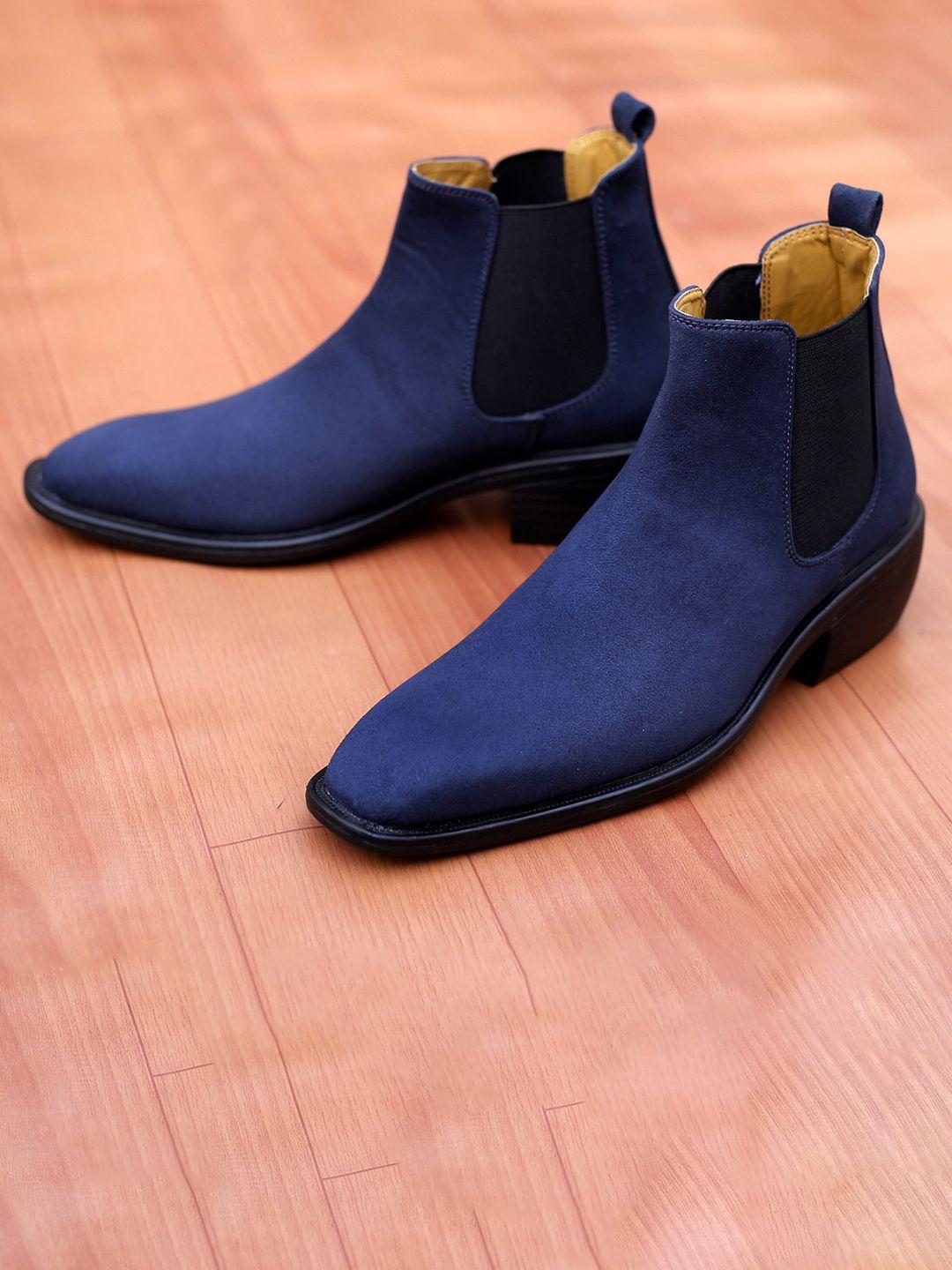 bxxy men mid top suede block-heel chelsea boots