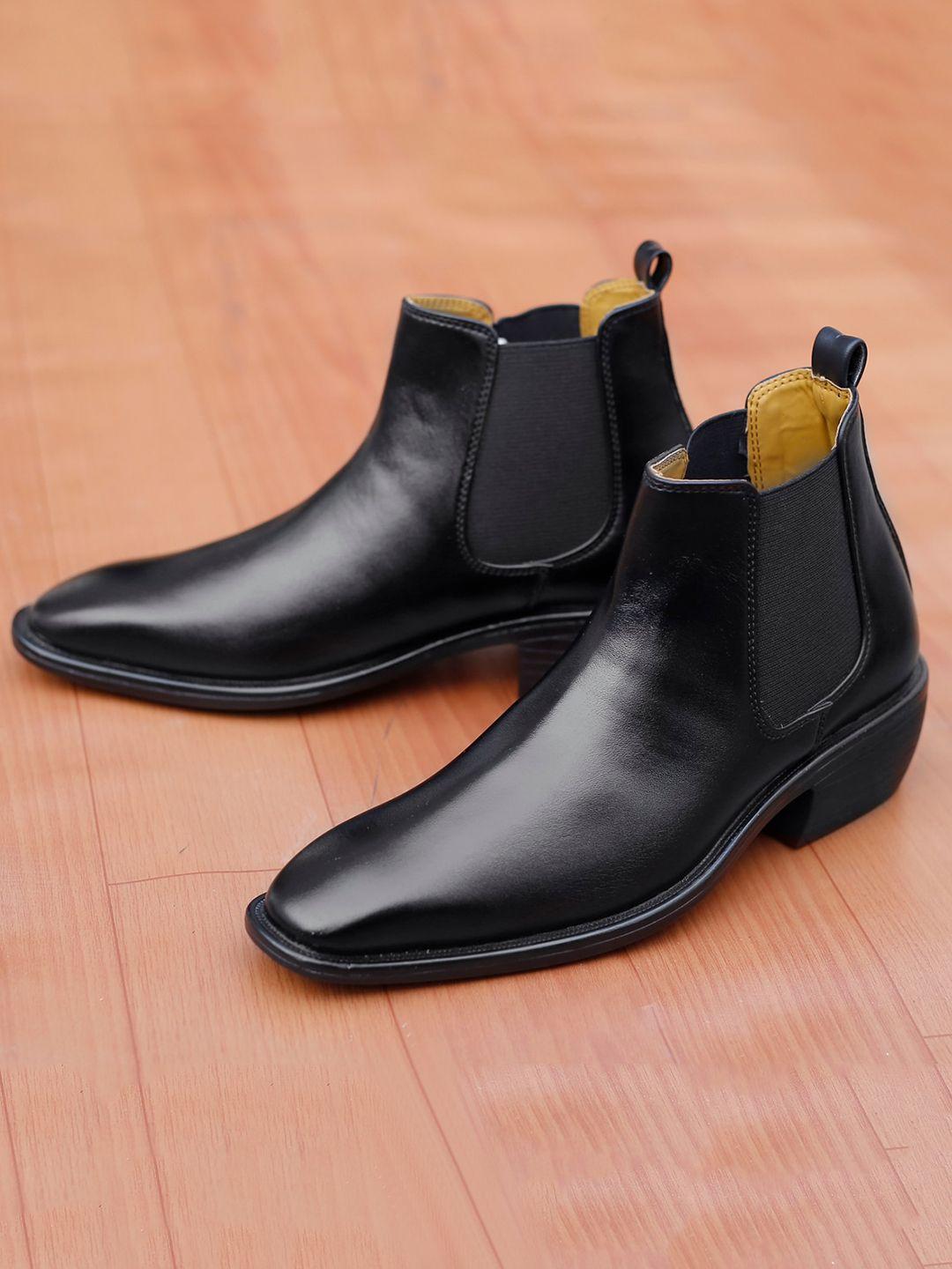 bxxy men mid top block-heel formal chelsea boots