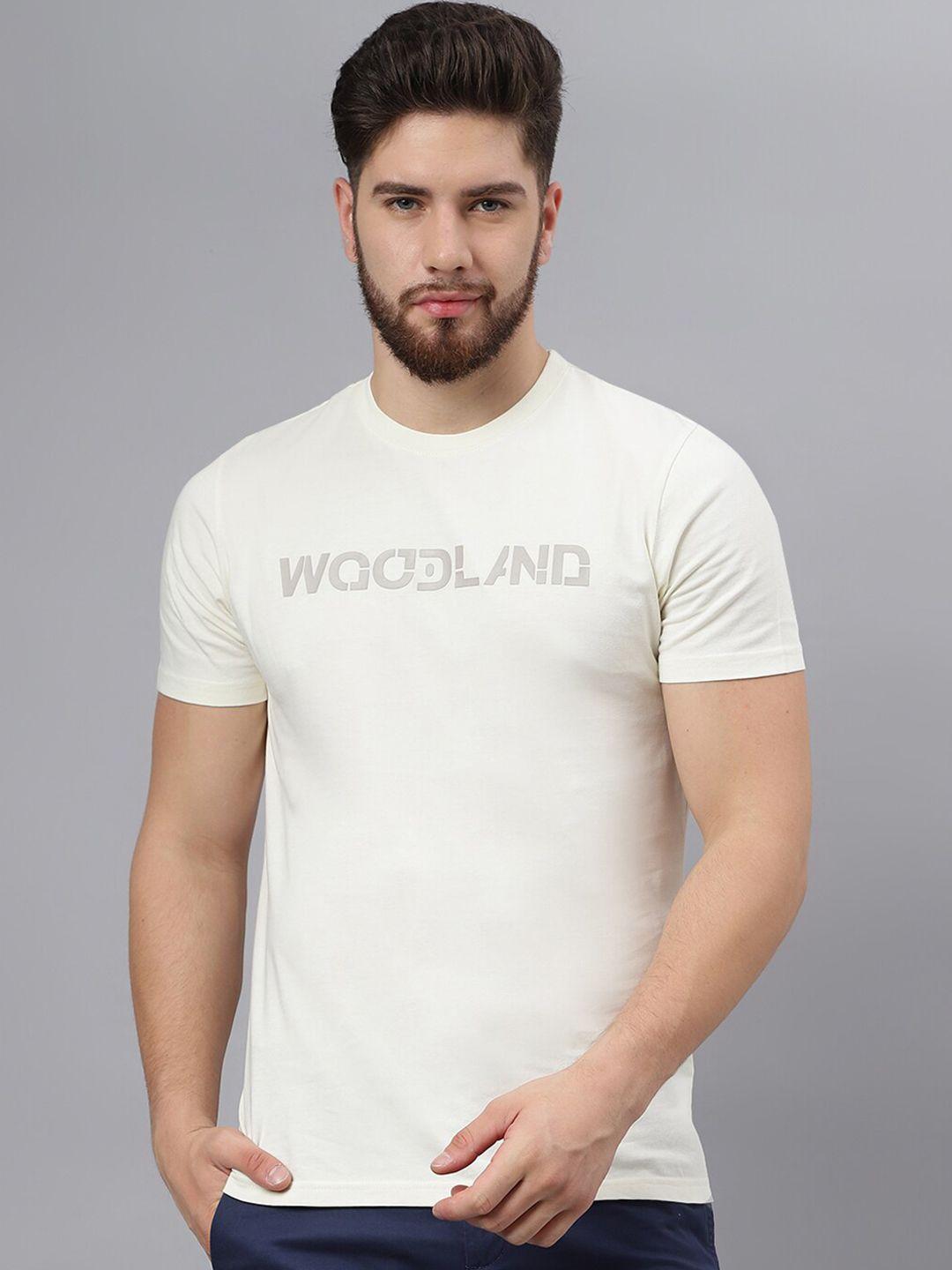 woodland typography printed pure cotton t-shirt