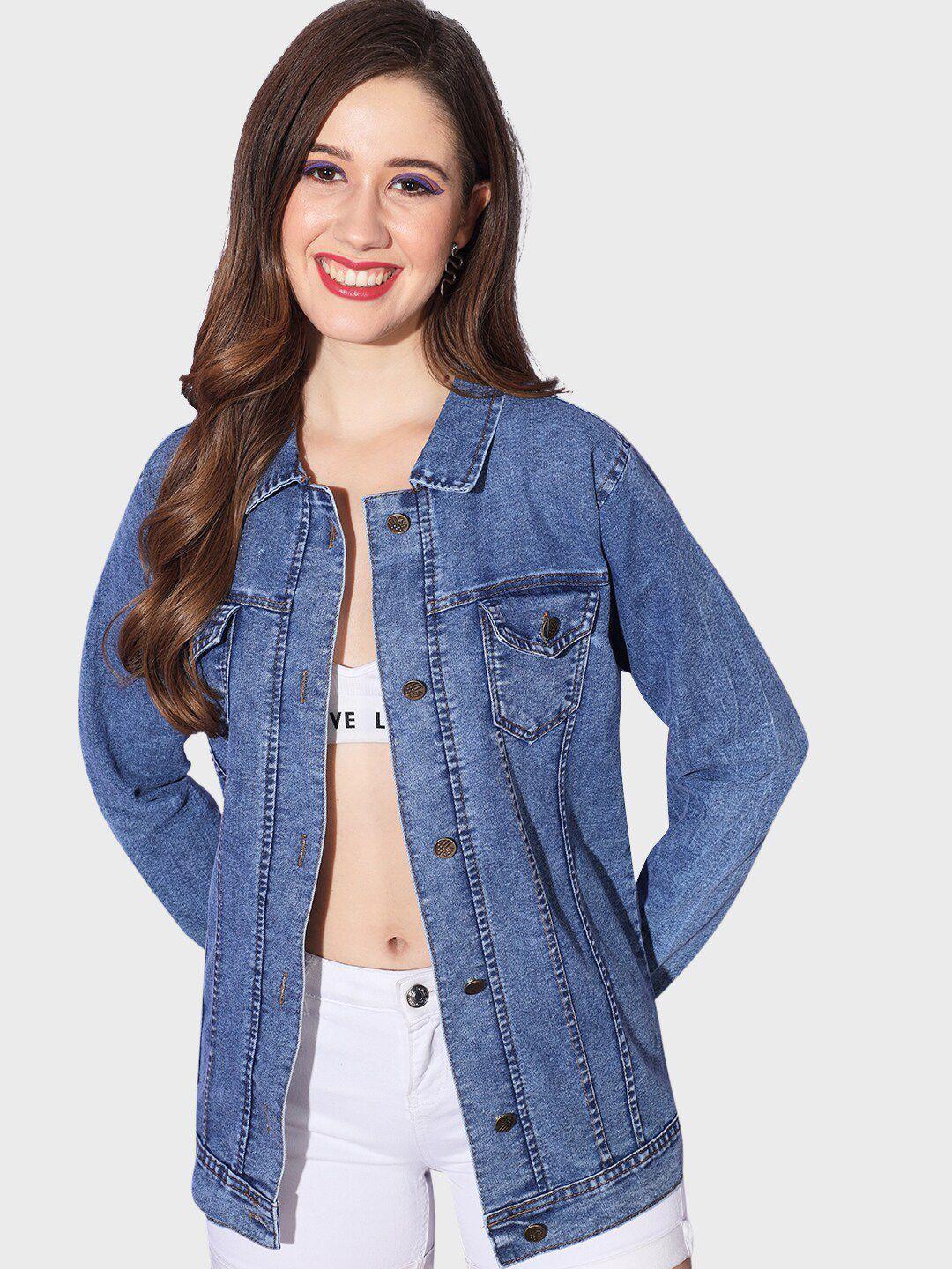 buy new trend washed lightweight longline denim jacket