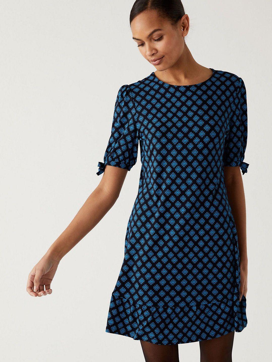 marks & spencer floral printed a-line mini dress