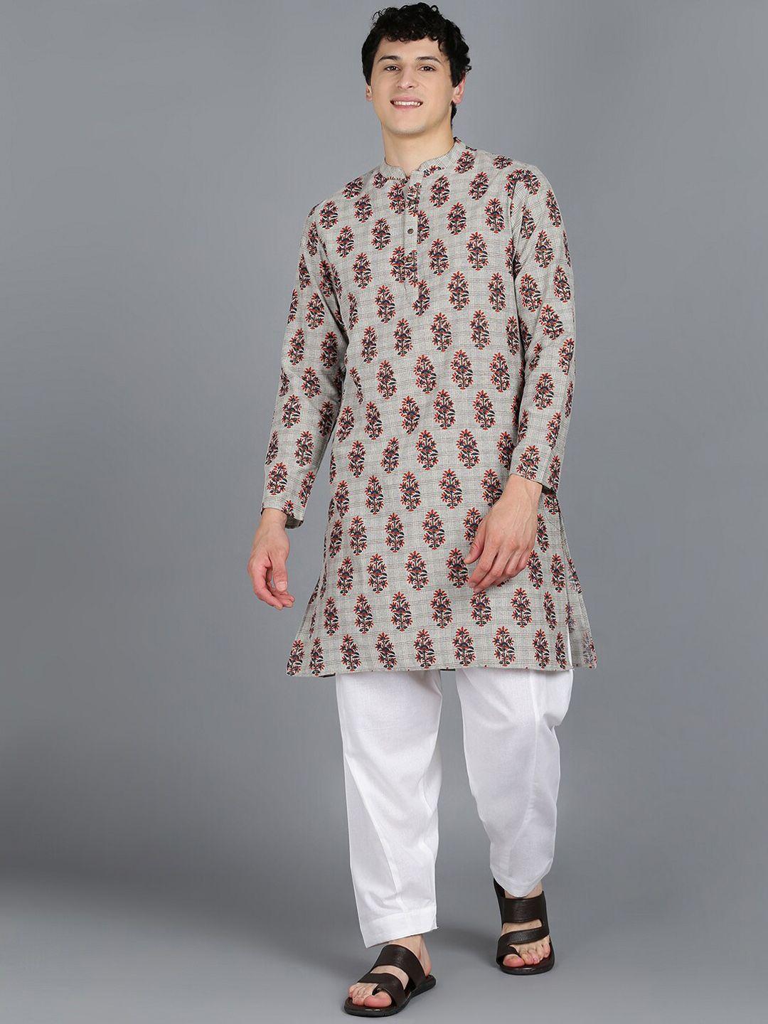 here&now floral printed regular kurta with pyjamas