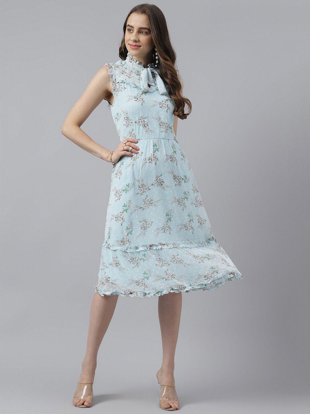 latin quarters floral print a-line midi dress