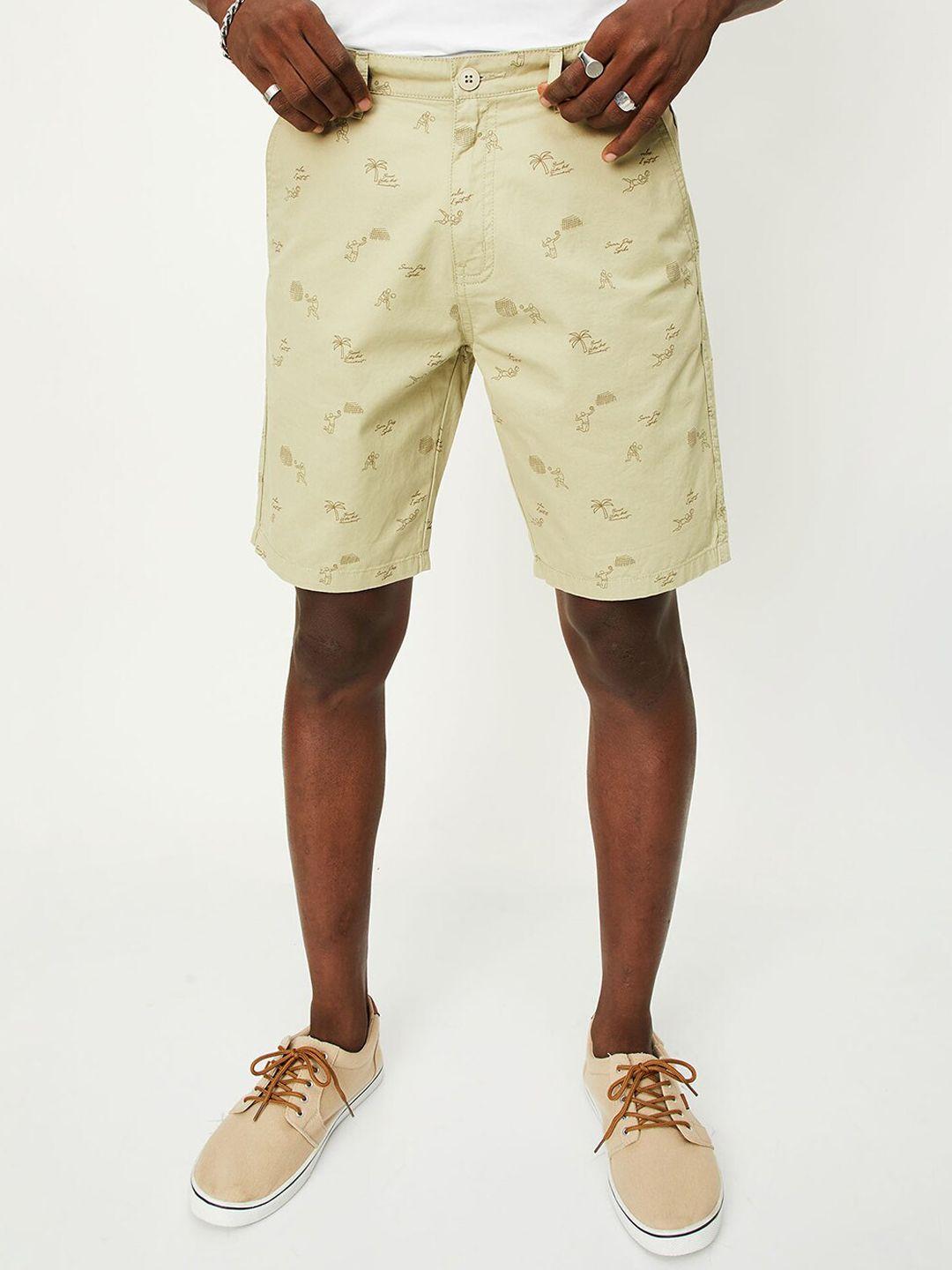 max men conversational printed pure cotton chino shorts