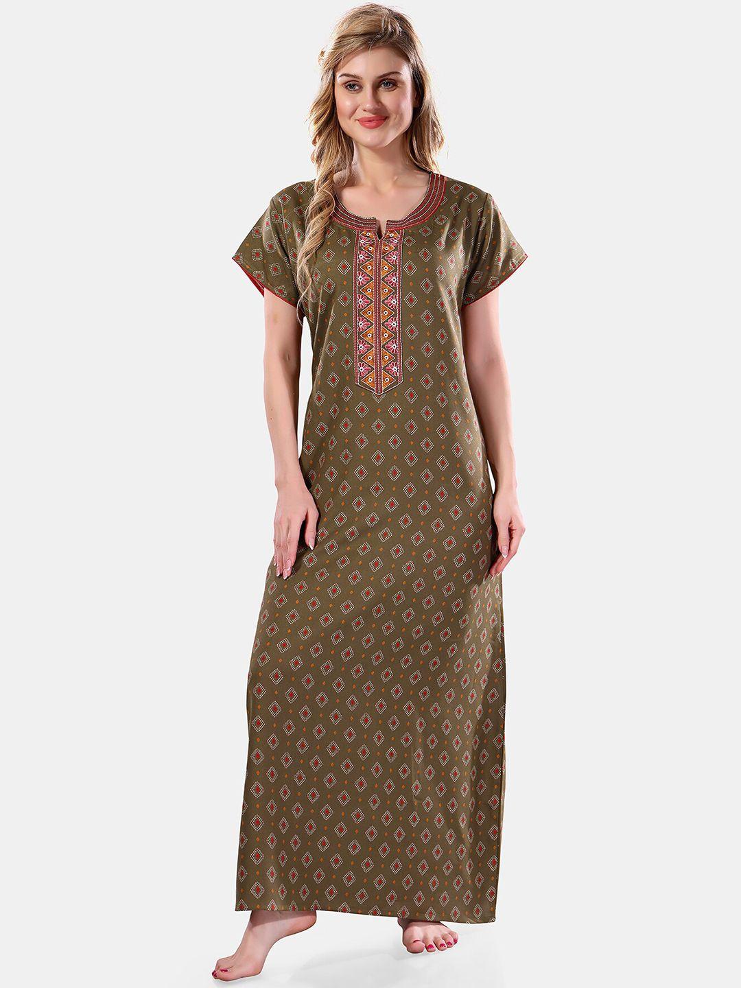 be you geometric printed maxi nightdress