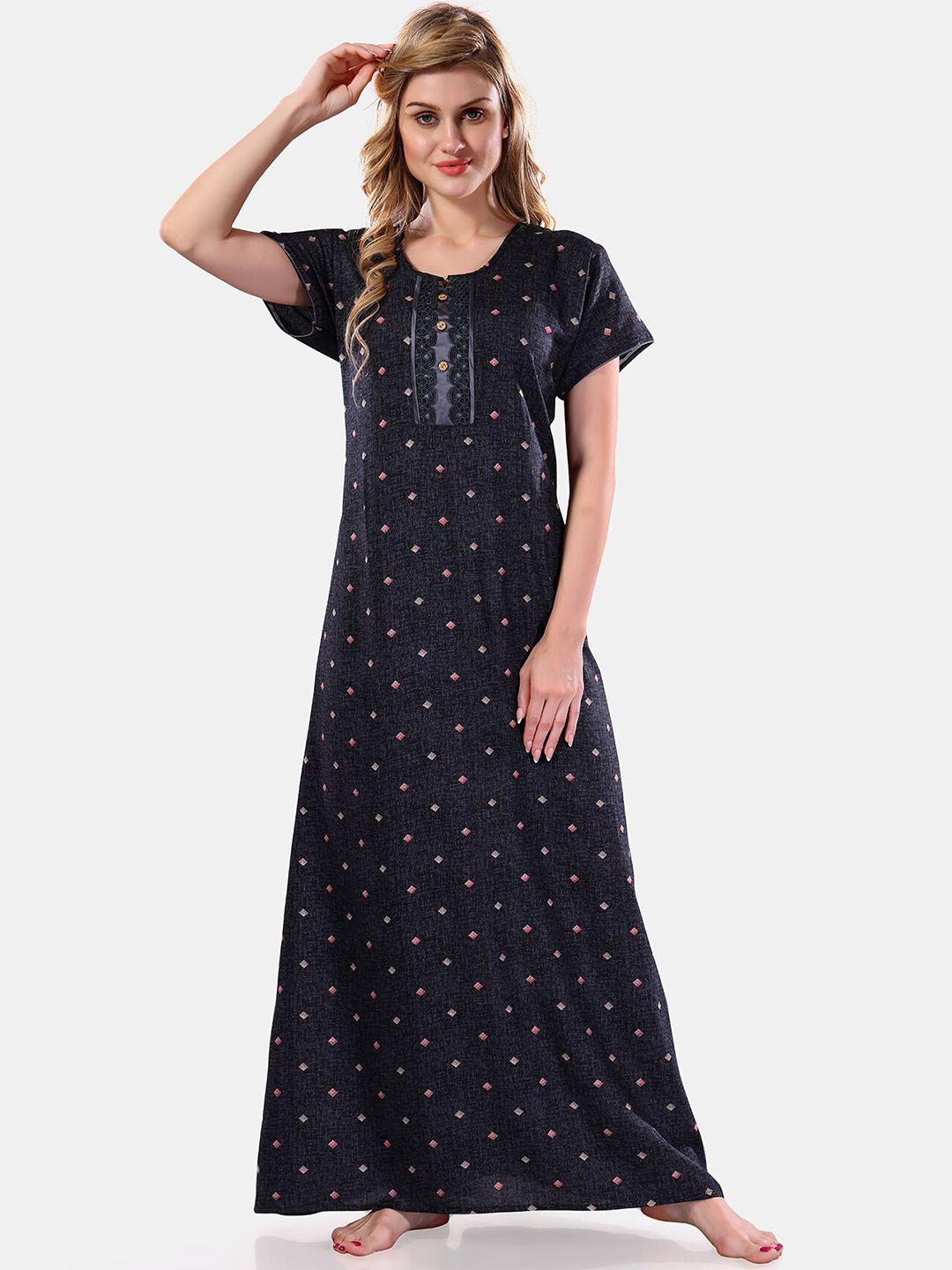 be you geometric printed maxi nightdress