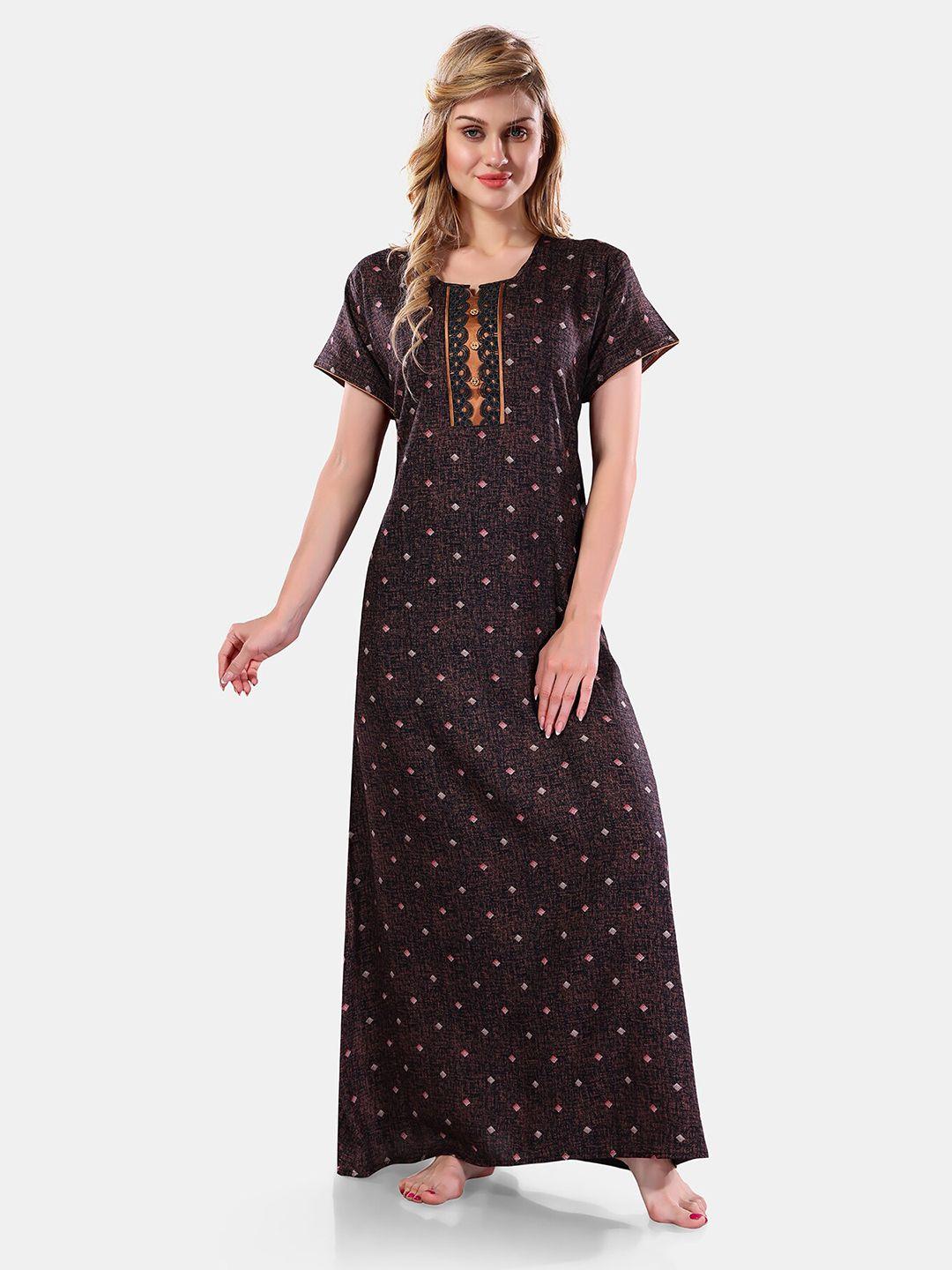 be you geometric printed maxi nightdress