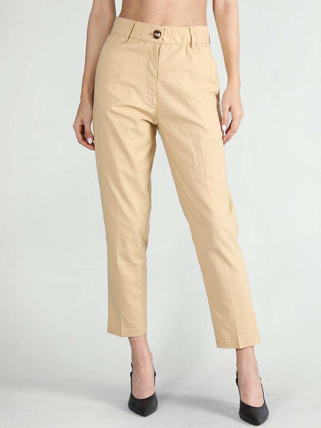 dlanxa women high-rise easy wash cropped linen trousers