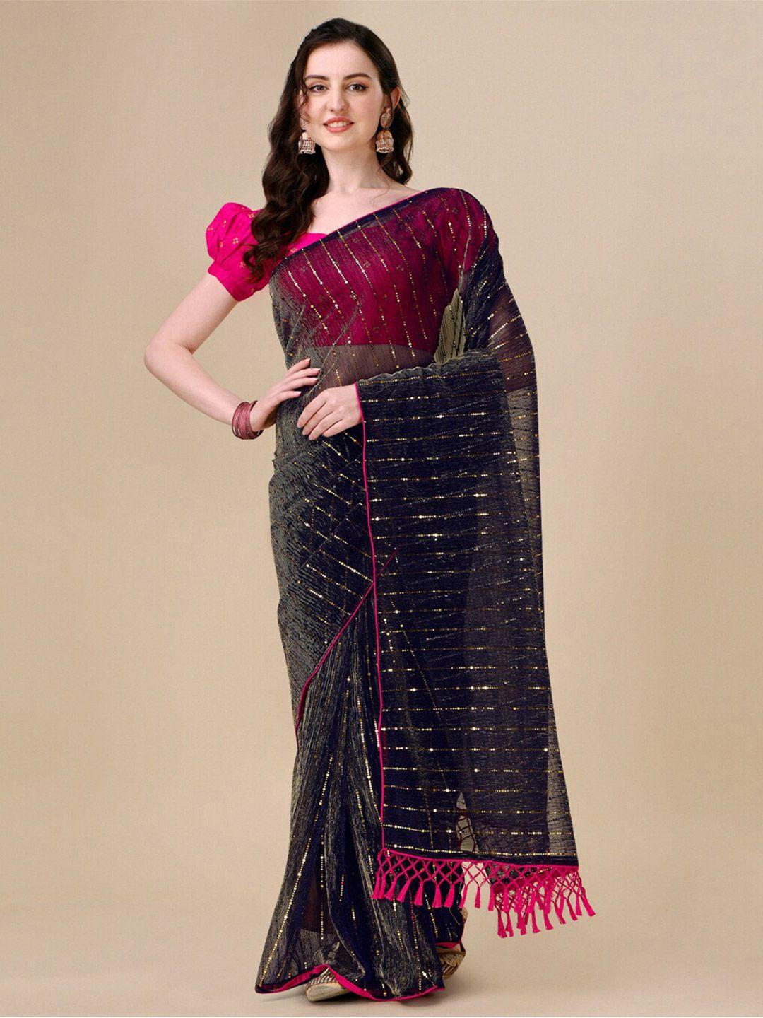 granthva fab sequinned embellished saree