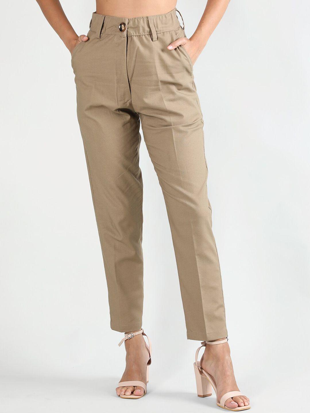 dlanxa women high-rise easy wash cropped linen trousers