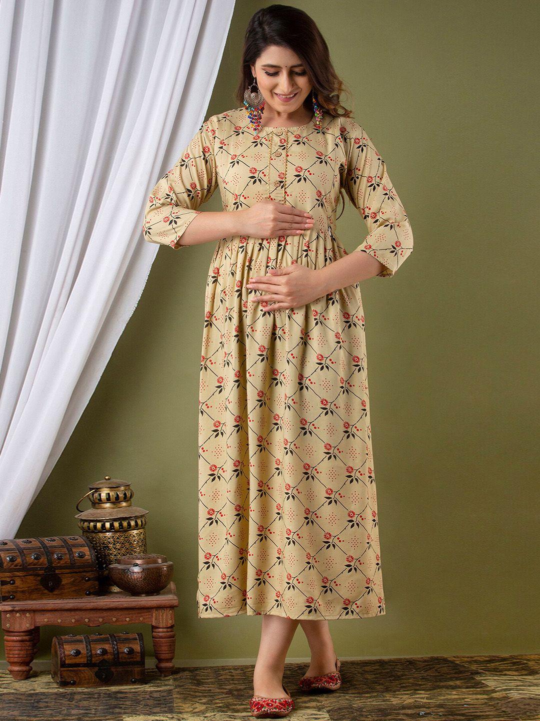 mialo fashion floral printed maternity cotton ethnic dress