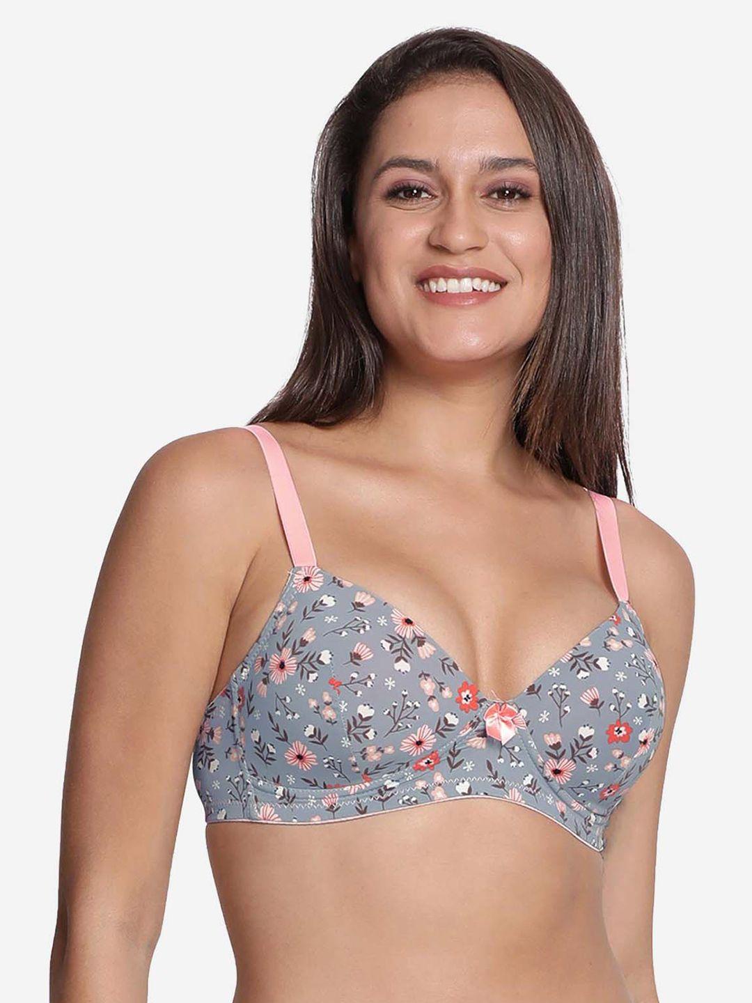 shyaway printed lightly padded nylon all day comfort everyday bra