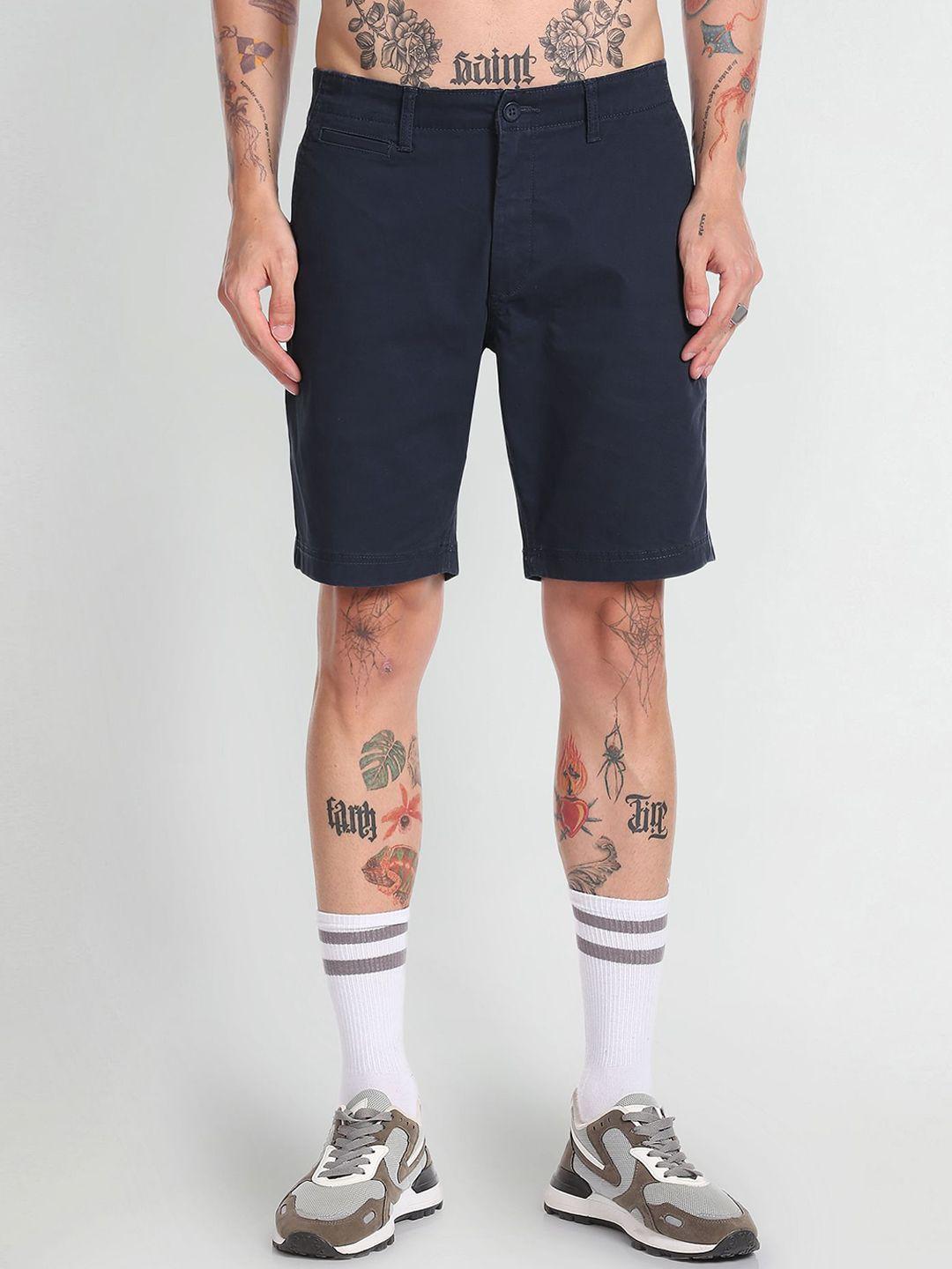 flying machine men mid-rise slim fit casual shorts