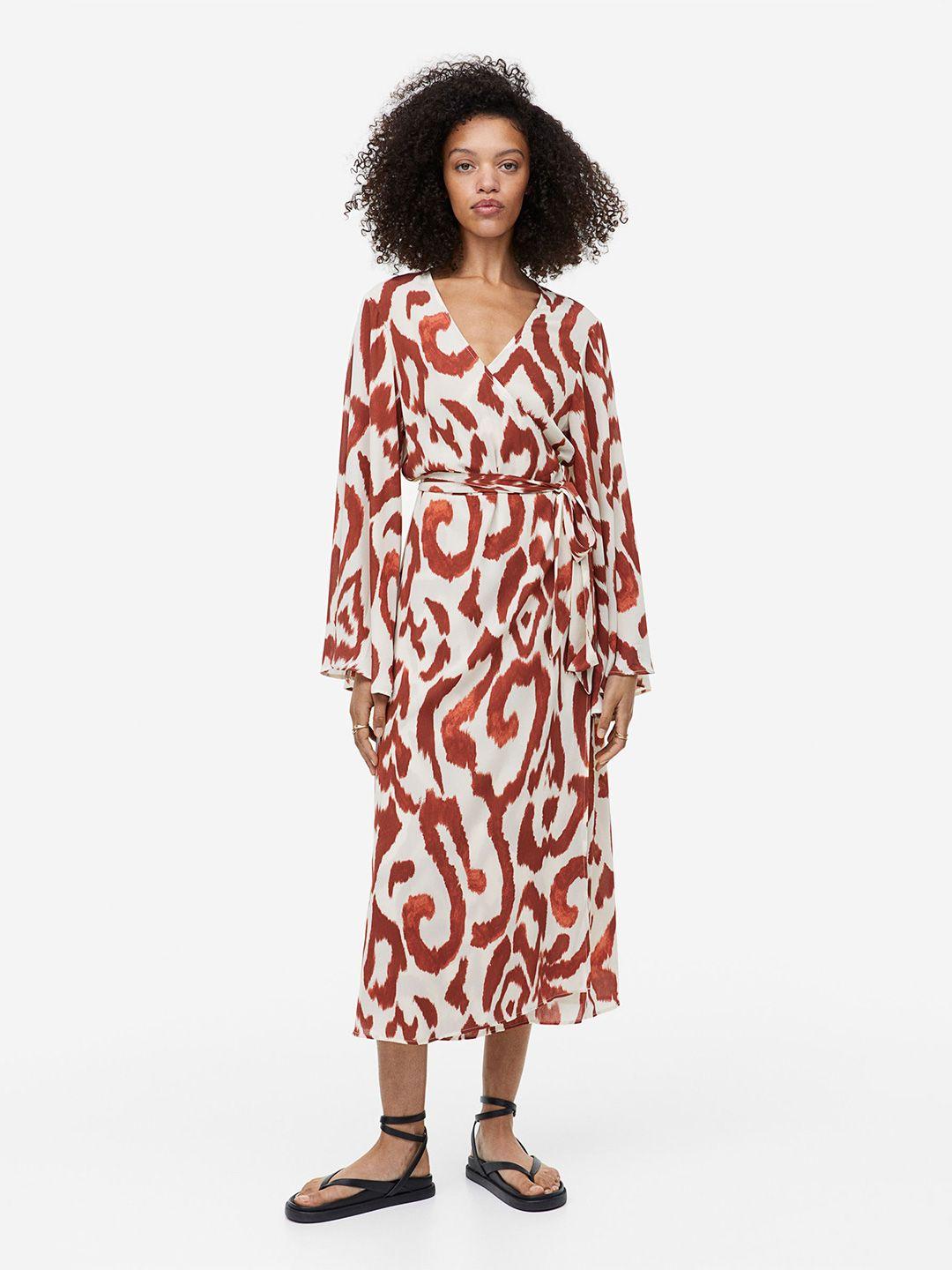 h&m long wrap dress