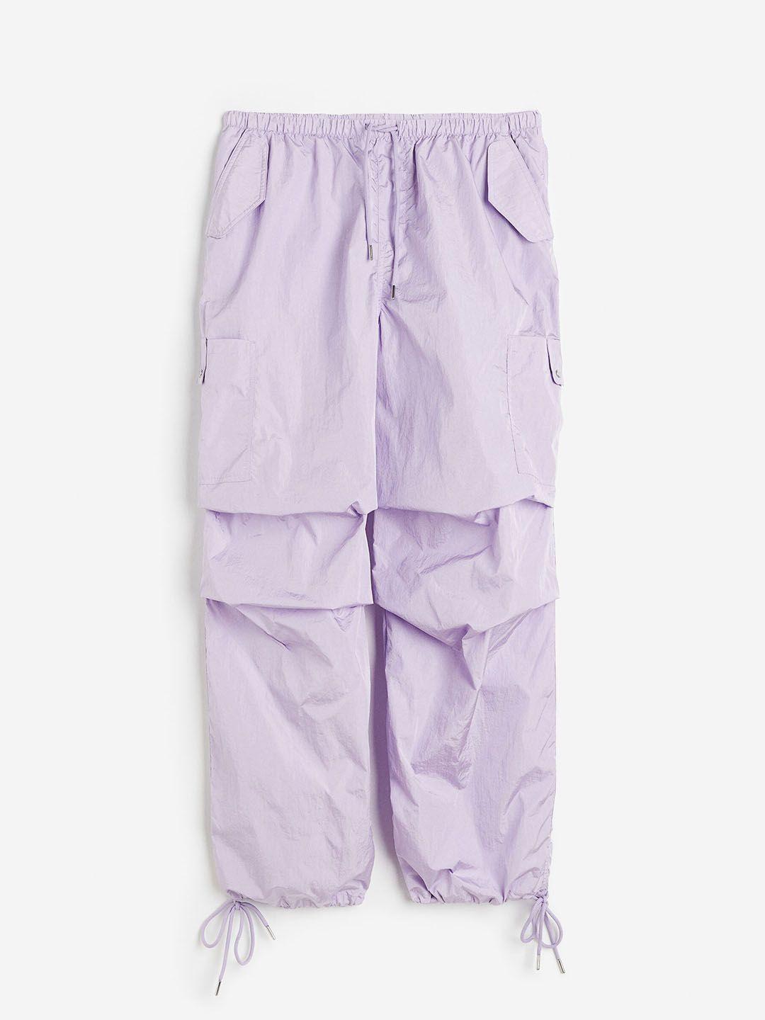 h&m women nylon parachute trousers