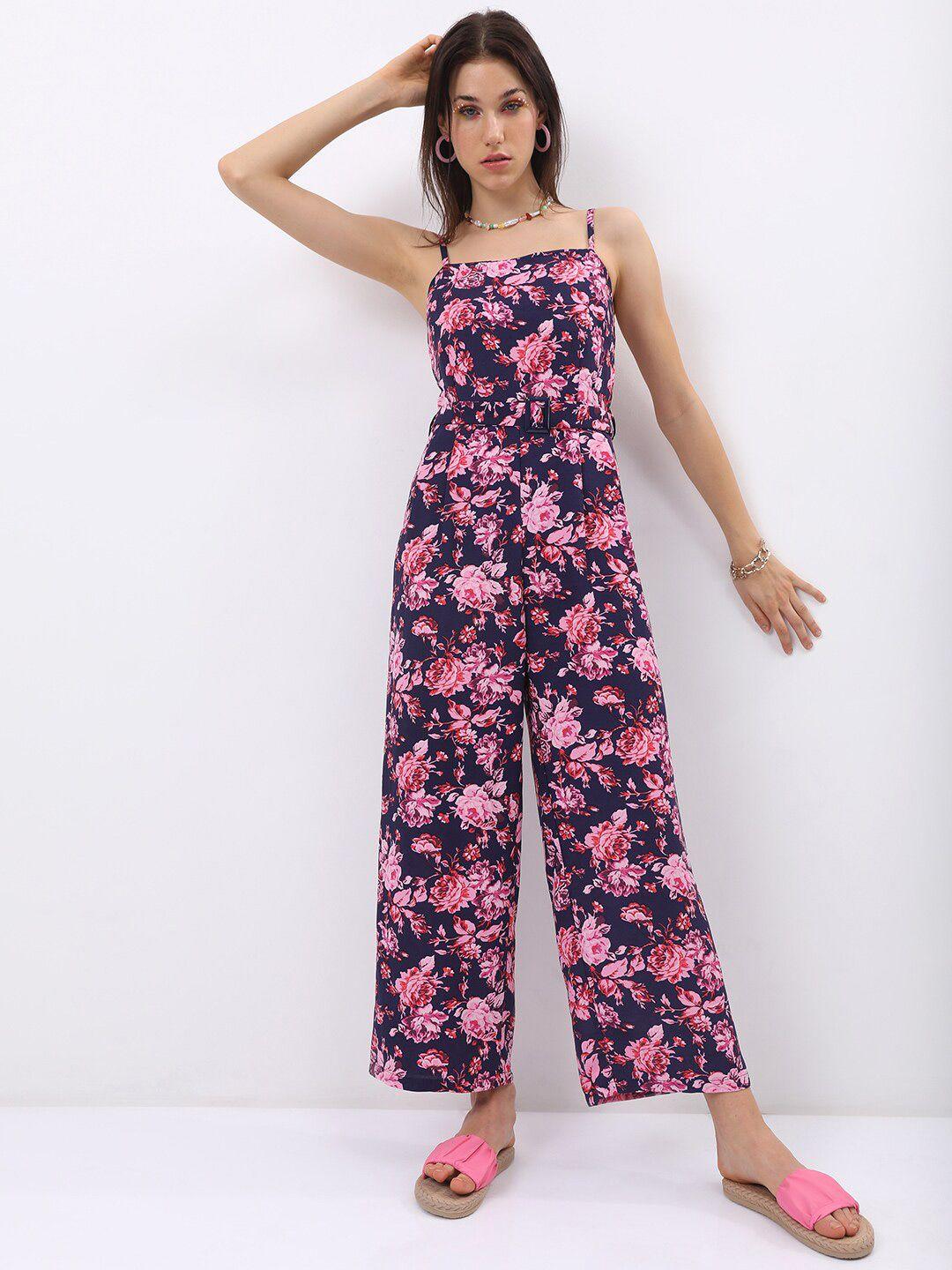 tokyo talkies floral printed basic jumpsuit