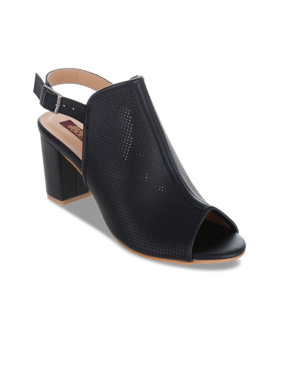 shuz touch women black solid mules