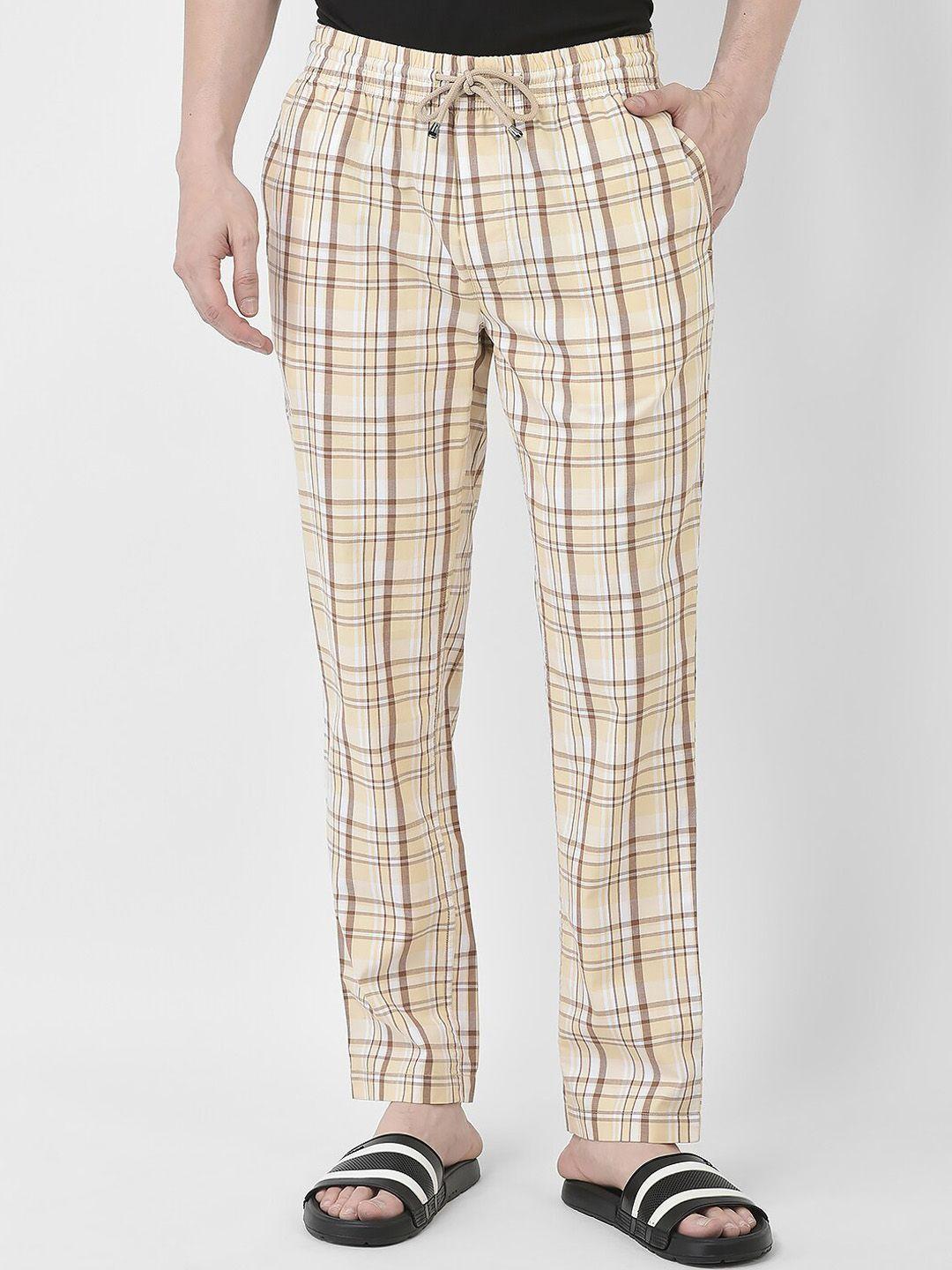 crimsoune club men checkered pure cotton lounge pants