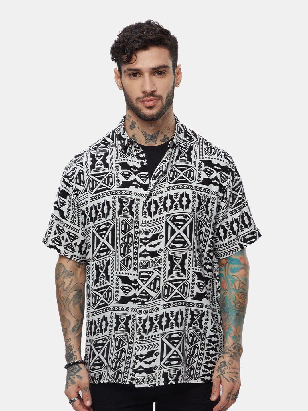 the souled store white standard graphic printed casual shirt