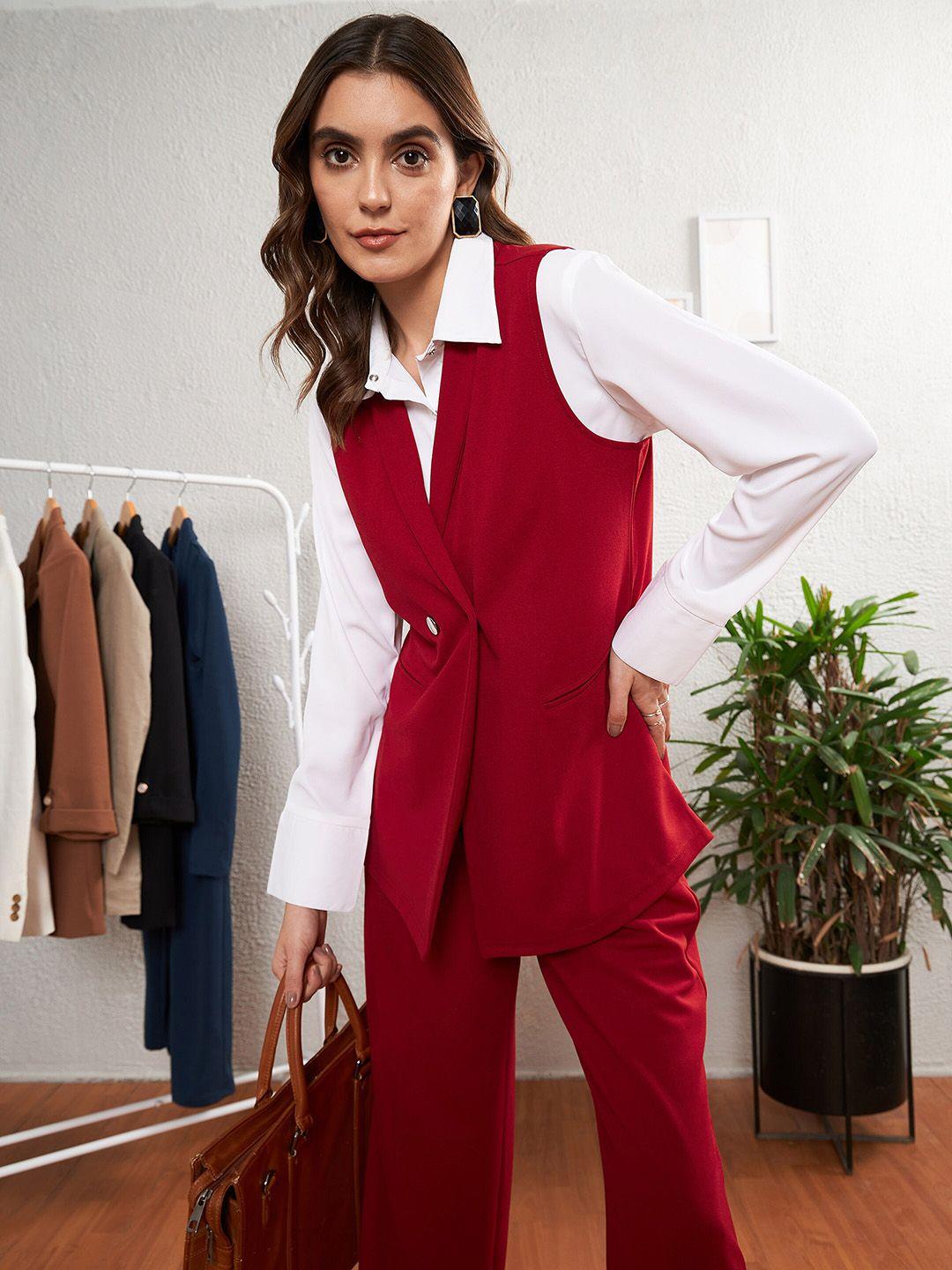 sassafras worklyf sleeveless blazer with trouser co-ords