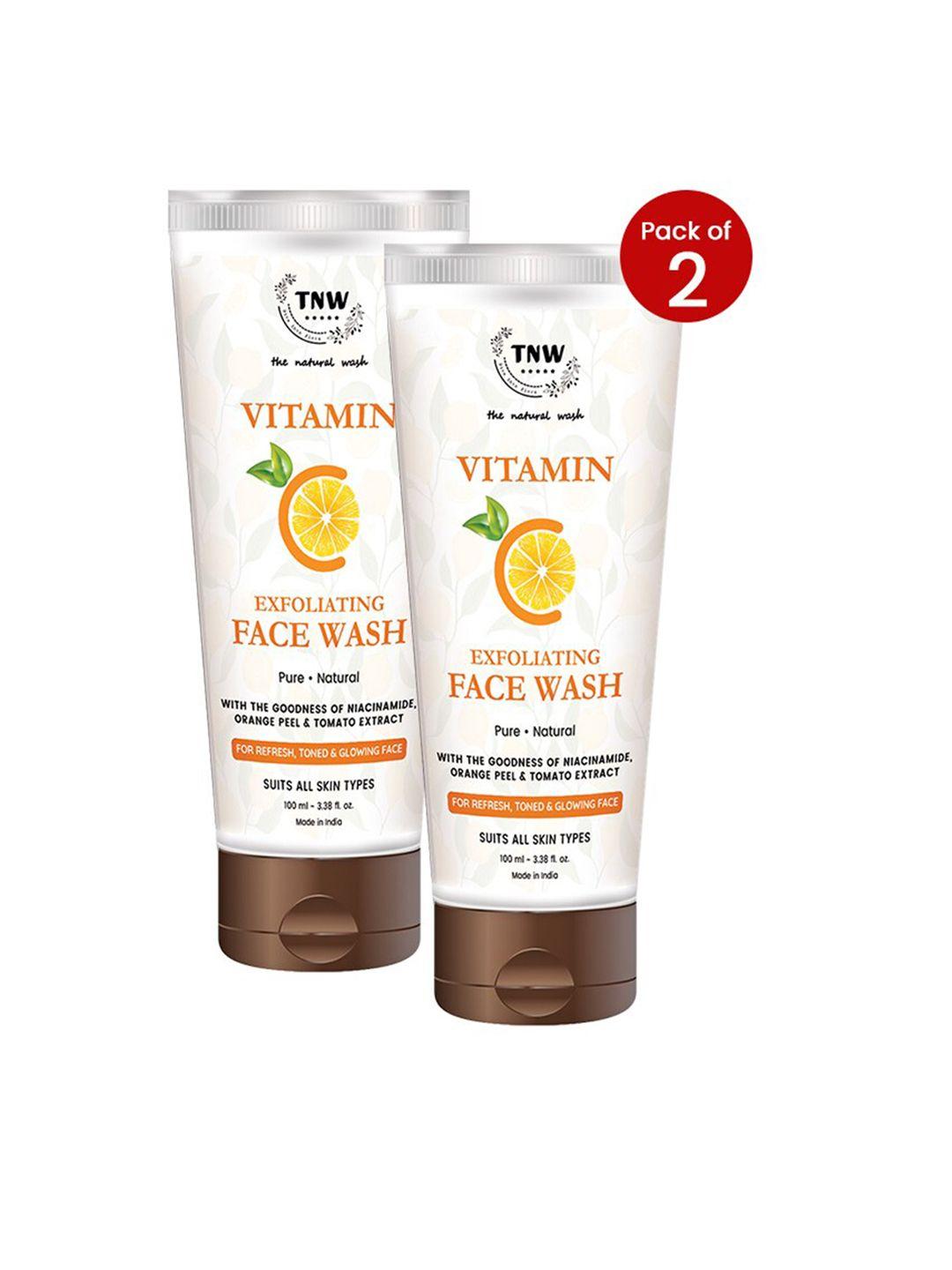 tnw the natural wash set of 2 vitamin c exfoliating face washes-100ml  each