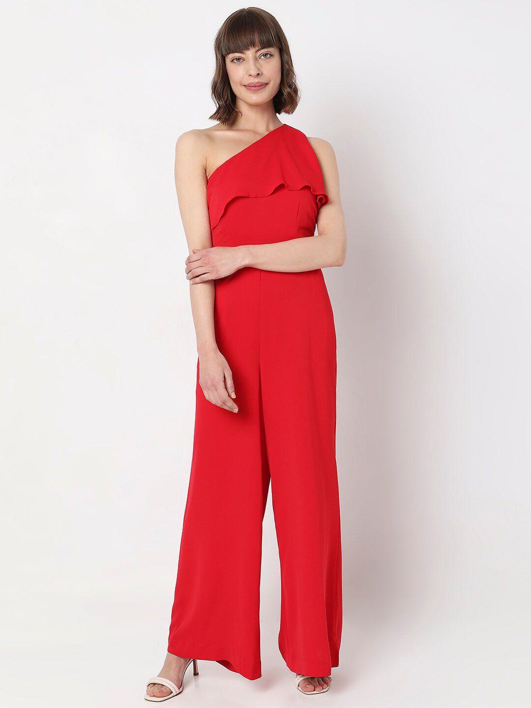 vero moda one shoulder basic jumpsuit