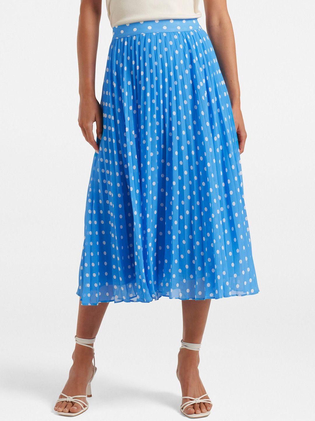 forever new printed pleated flared midi skirt