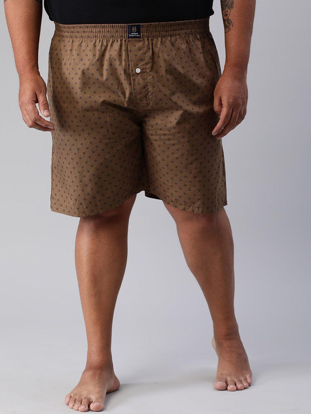 urban scottish men plus size printed pure cotton boxers