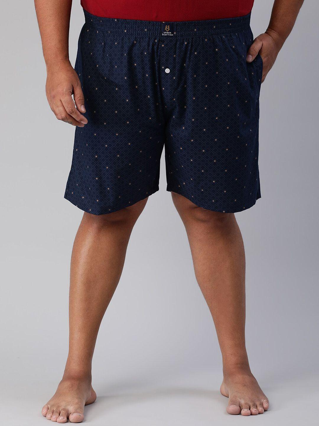 urban scottish men plus size printed pure cotton boxer