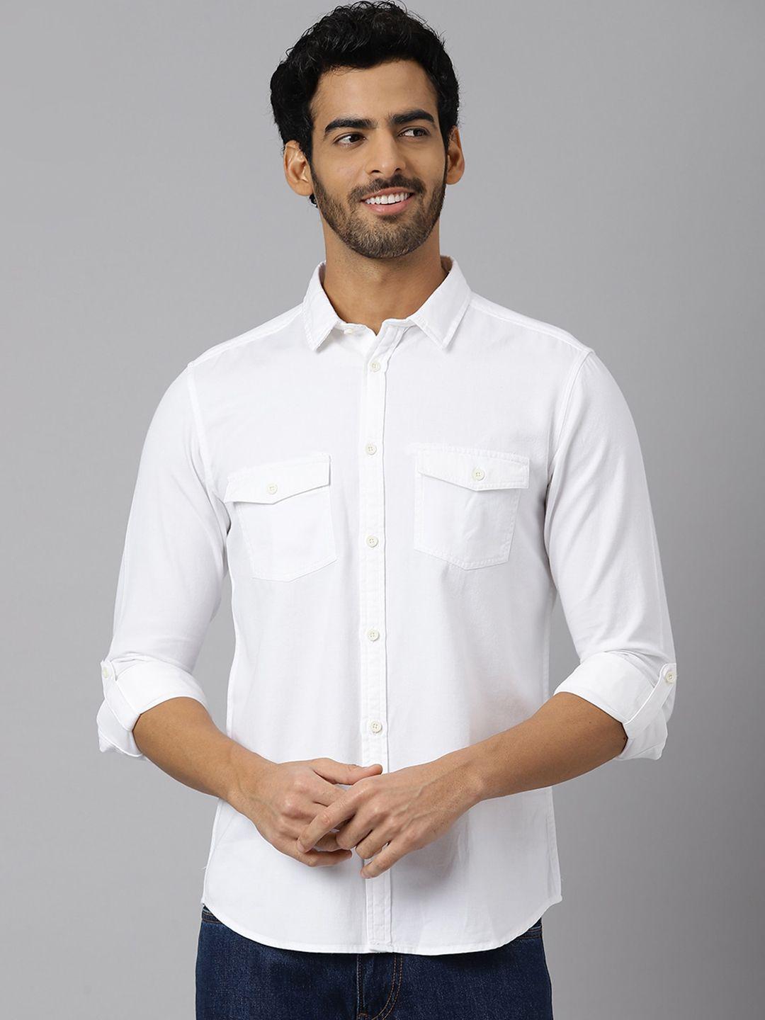 kingdom of white slim fit opaque cotton casual shirt